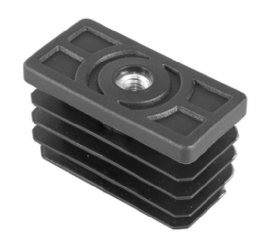 20-40ПР Заглушка регулируемая пластиковая 40*20 с резьбой М8 