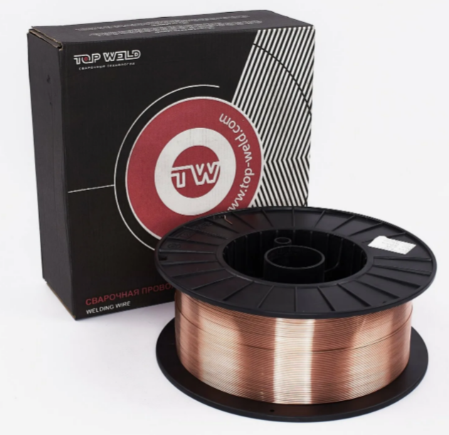 Проволока сварочная ER70S-6 омедненная TopWeld ф-0,8 мм (15 кг)